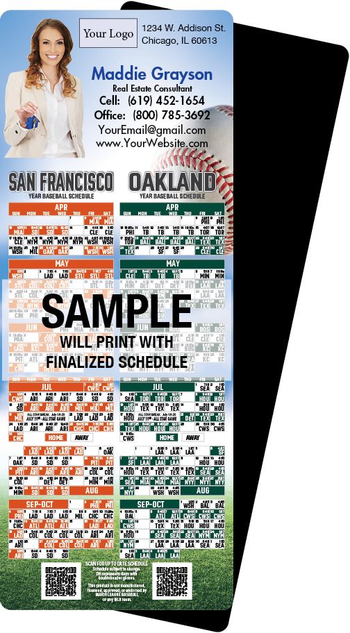 Real Estate Baseball Schedules, Magnetic Sports Calendars for Realtors